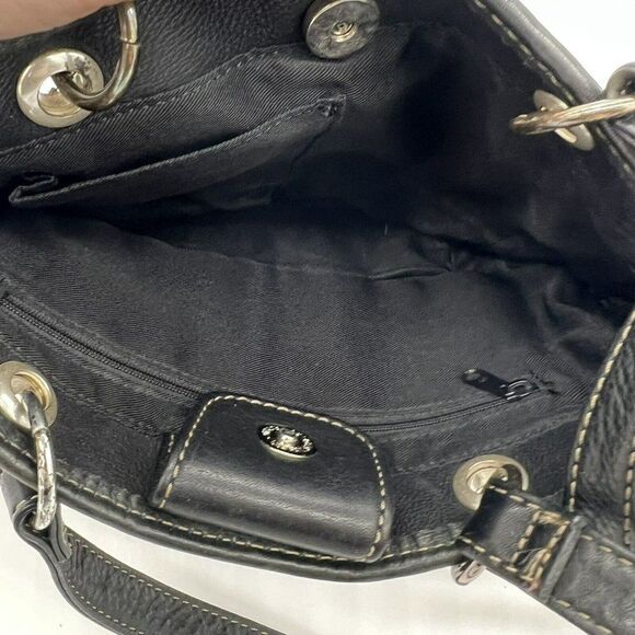 Fossil VTG Black Leather Purse Key Chain - Picture 4 of 4